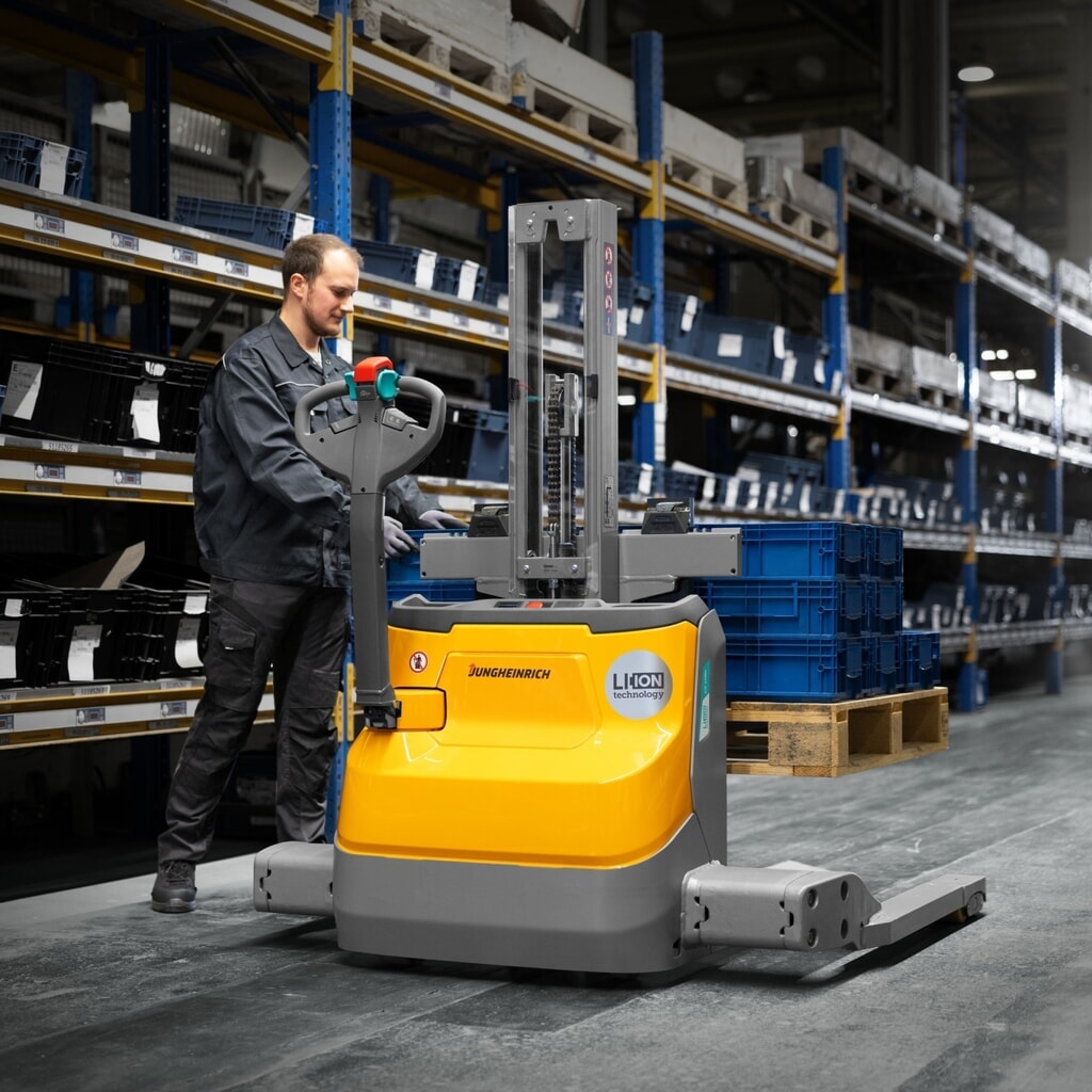 Číslo obrázku produktu 7: Jungheinrich Elektro-Hochhubwagen EJC 110bi E, Monomast, Hubhöhe 1.230 mm, Tragfähigkeit 1.000 kg, Proportionalhydraulik, Radarmabstand 891 mm