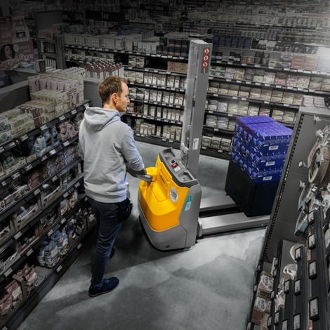 Číslo obrázku produktu 2: Elektrický vysokozdvižný vozík Jungheinrich EJC 110i E, jednoduchý sloup, výška zdvihu 1290&nbsp;mm, nosnost 1000&nbsp;kg, proporcionální hydraulika
