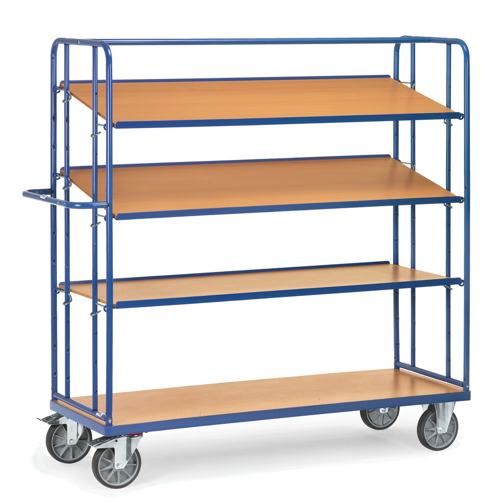 Číslo obrázku produktu 3: Etážový vozík fetra® na euro bedny, nosnost 500 kg, 4 patra à 1250 x 610 mm