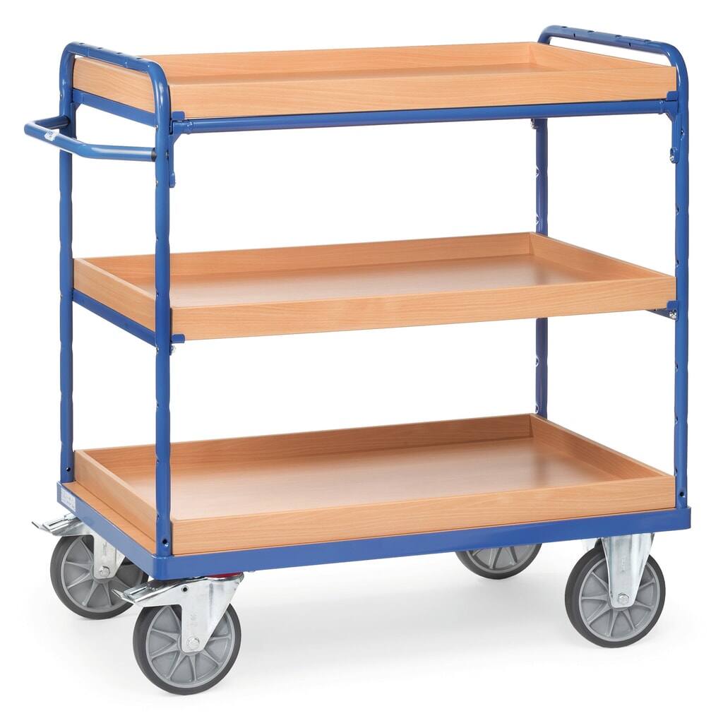 Etážový vozík s úložnými boxy fetra®, 3 patra à 850 x 500 mm, výška 1111 mm Číslo obrázku produktu 1: Etážový vozík s úložnými boxy fetra®, 3 patra à 850 x 500 mm, výška 1111 mm