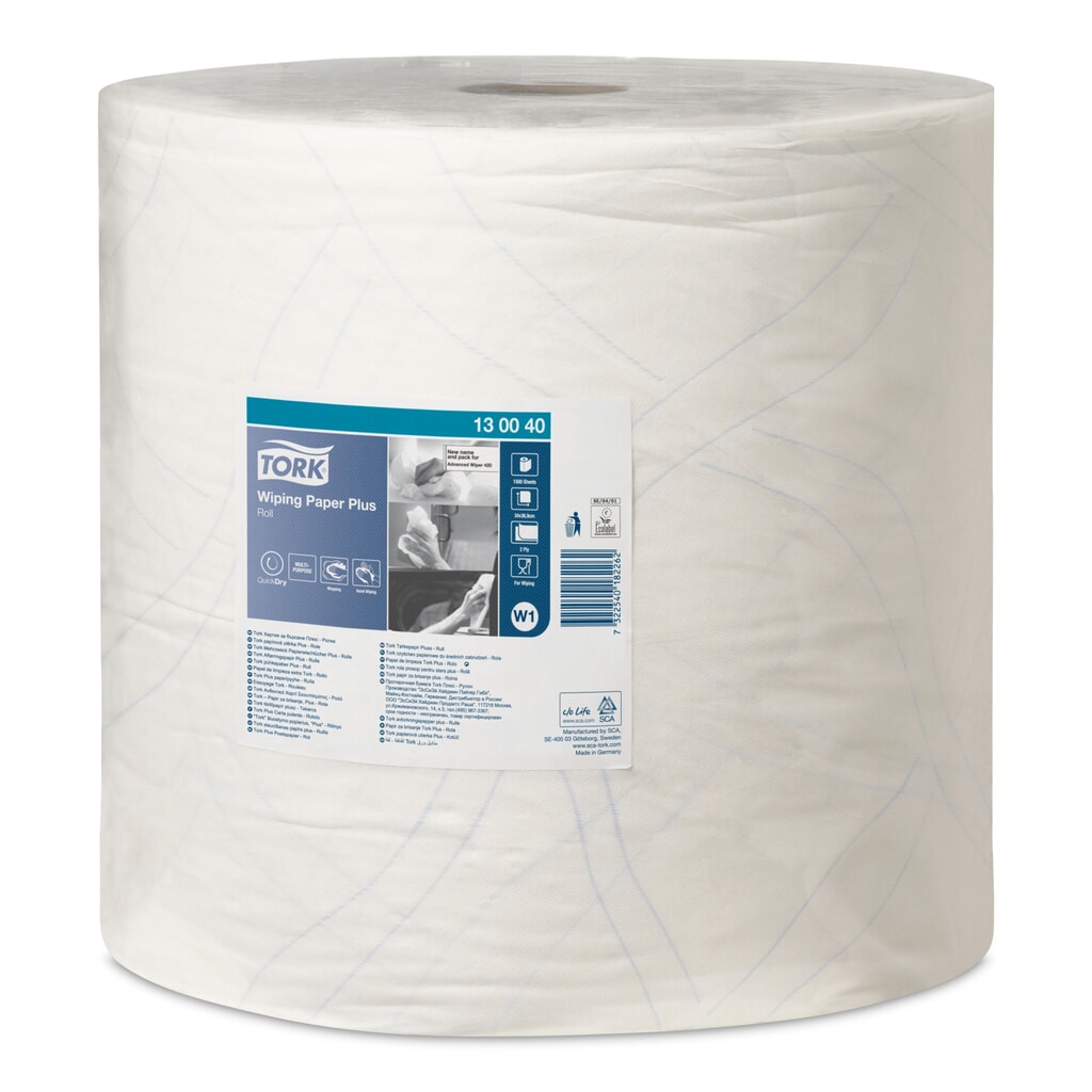 TORK® Extra silné ubrousky, ekoznačka EU, VxŠ 340 x 370 mm, 1 role, bílá Obrázek produktu: TORK® Extra silné ubrousky, ekoznačka EU, VxŠ 340 x 370 mm, 1 role, bílá