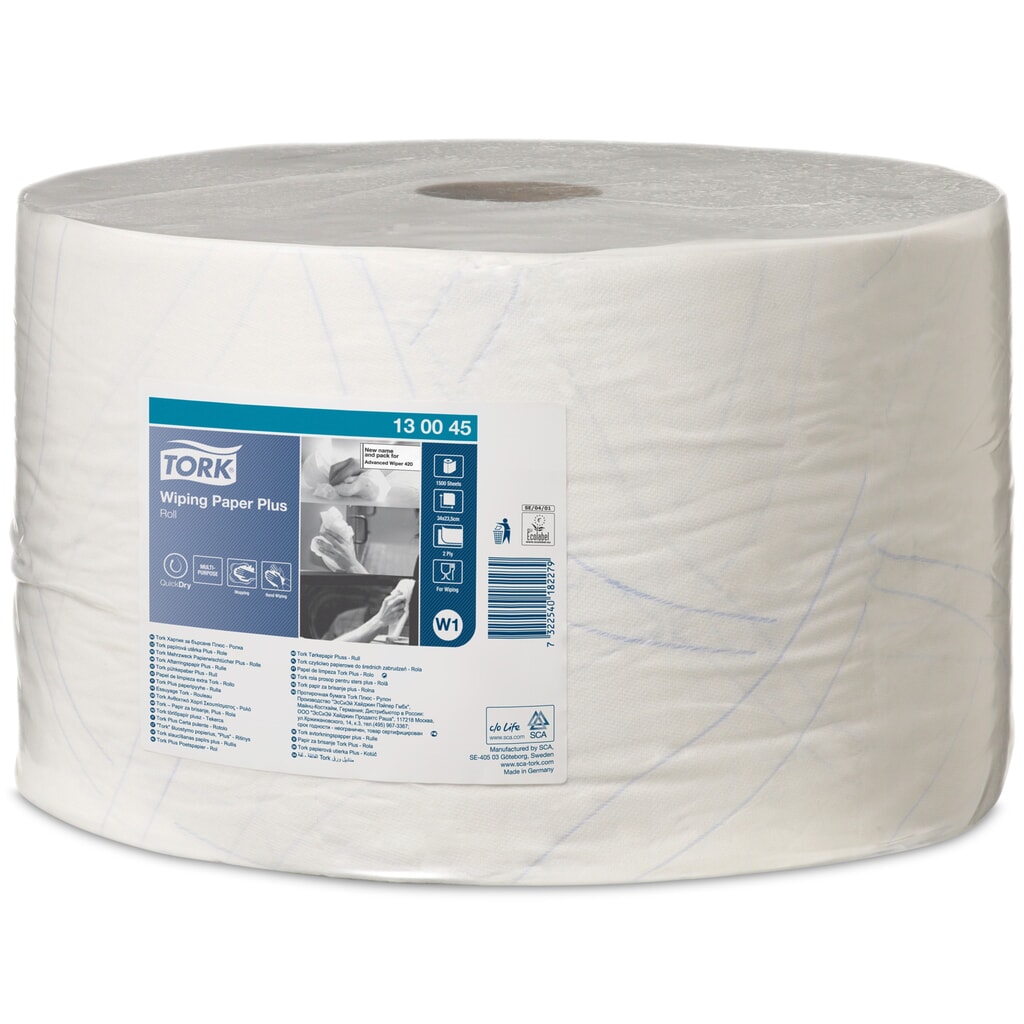TORK® Extra silné ubrousky, ekoznačka EU, VxŠ 340 x 235 mm, 1 role, bílá Obrázek produktu: TORK® Extra silné ubrousky, ekoznačka EU, VxŠ 340 x 235 mm, 1 role, bílá