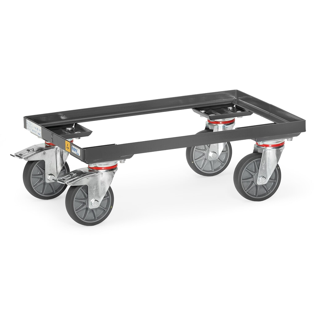 Číslo obrázku produktu 1: fetra® vozík na euro bedny ESD, nosnost 250 kg, ložná plocha 405 × 605 mm, bez police