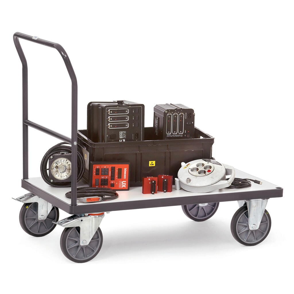 fetra® vozík s platformou, s dřevěnou ložnou plochou š×h 500 × 850 mm, nosnost 500 kg Číslo obrázku produktu 3: fetra® vozík s platformou, s dřevěnou ložnou plochou š×h 500 × 850 mm, nosnost 500 kg