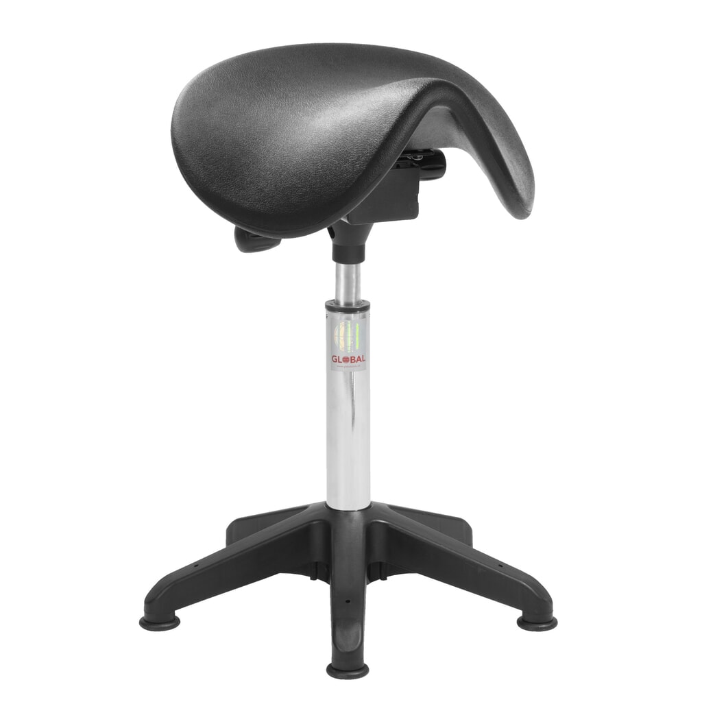 Sedlová stolička Global Stole A/S Dalton Easy seat Octopus, kolečka, polyuretan, černá Obrázek produktu: Sedlová stolička Global Stole A/S Dalton Easy seat Octopus, kolečka, polyuretan, černá