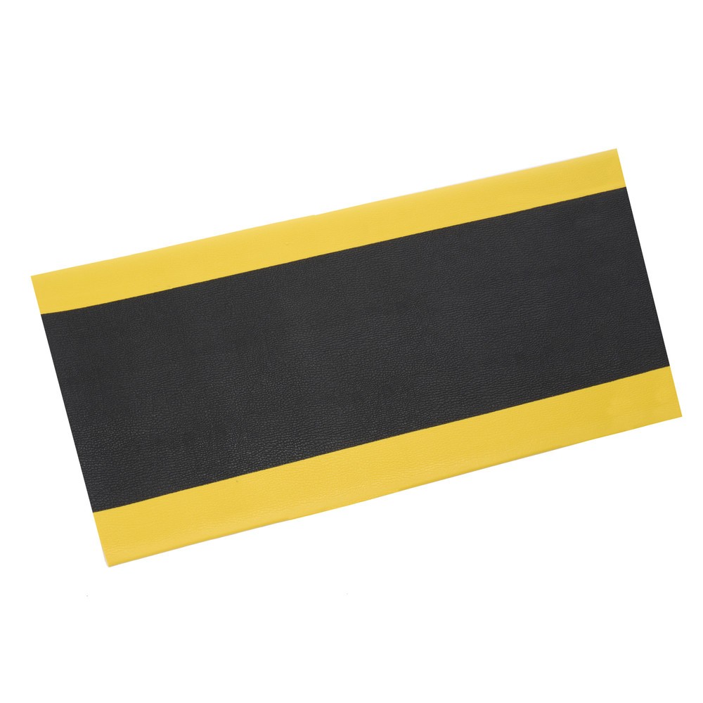 Číslo obrázku produktu 1: Protiúnavová rohož HEMMDAL ErgoSoft Classic, texturovaná, 1vrstvá, ŠxD 600 x 1 200 mm, černo/žlutá