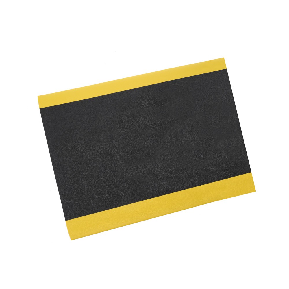 Číslo obrázku produktu 1: Protiúnavová rohož HEMMDAL ErgoSoft Classic, texturovaná, 1vrstvá, ŠxD 900 x 1 200 mm, černo/žlutá