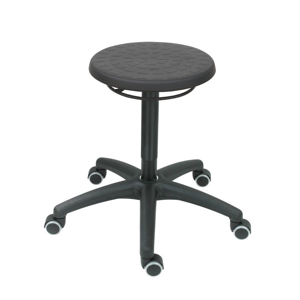 Číslo obrázku produktu 1: Kulatá stolička HEMMDAL, PU sedák, výška sezení 460–650 mm, kolečka