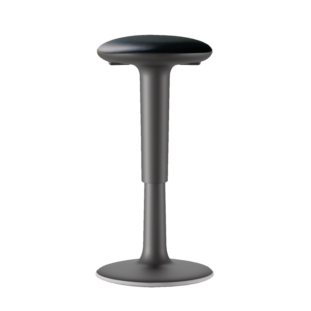 Stolička ke stání HEMMDAL, koženkový sedák, výška sezení 560–720 mm, podlahová houpačka Obrázek produktu: Stolička ke stání HEMMDAL, koženkový sedák, výška sezení 560–720 mm, podlahová houpačka