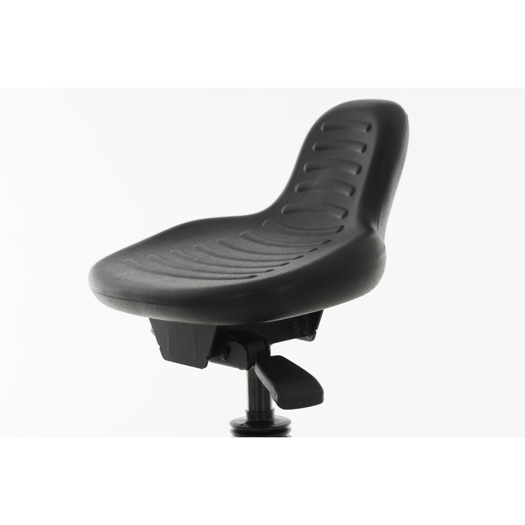 Opora pro stání HEMMDAL, PU sedák s opěradlem a rukojetí, výška sezení 580–840 mm, podlahový kluzák Číslo obrázku produktu 2: Opora pro stání HEMMDAL, PU sedák s opěradlem a rukojetí, výška sezení 580–840 mm, podlahový kluzák
