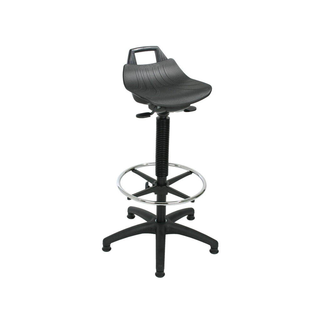 Obrázek produktu: Stolička HEMMDAL Premium, sedák PP, výška sedáku 630-890 mm, podlahový kluzák, prstencová podnož