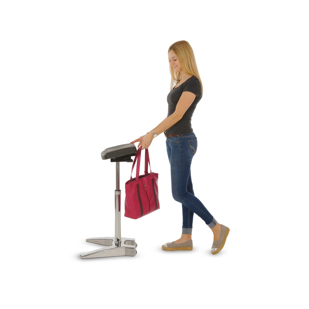 Opora pro stání HEMMDAL XXL, extra široký PU sedák s rukojetí, výška sezení 700–880 mm Číslo obrázku produktu 4: Opora pro stání HEMMDAL XXL, extra široký PU sedák s rukojetí, výška sezení 700–880 mm