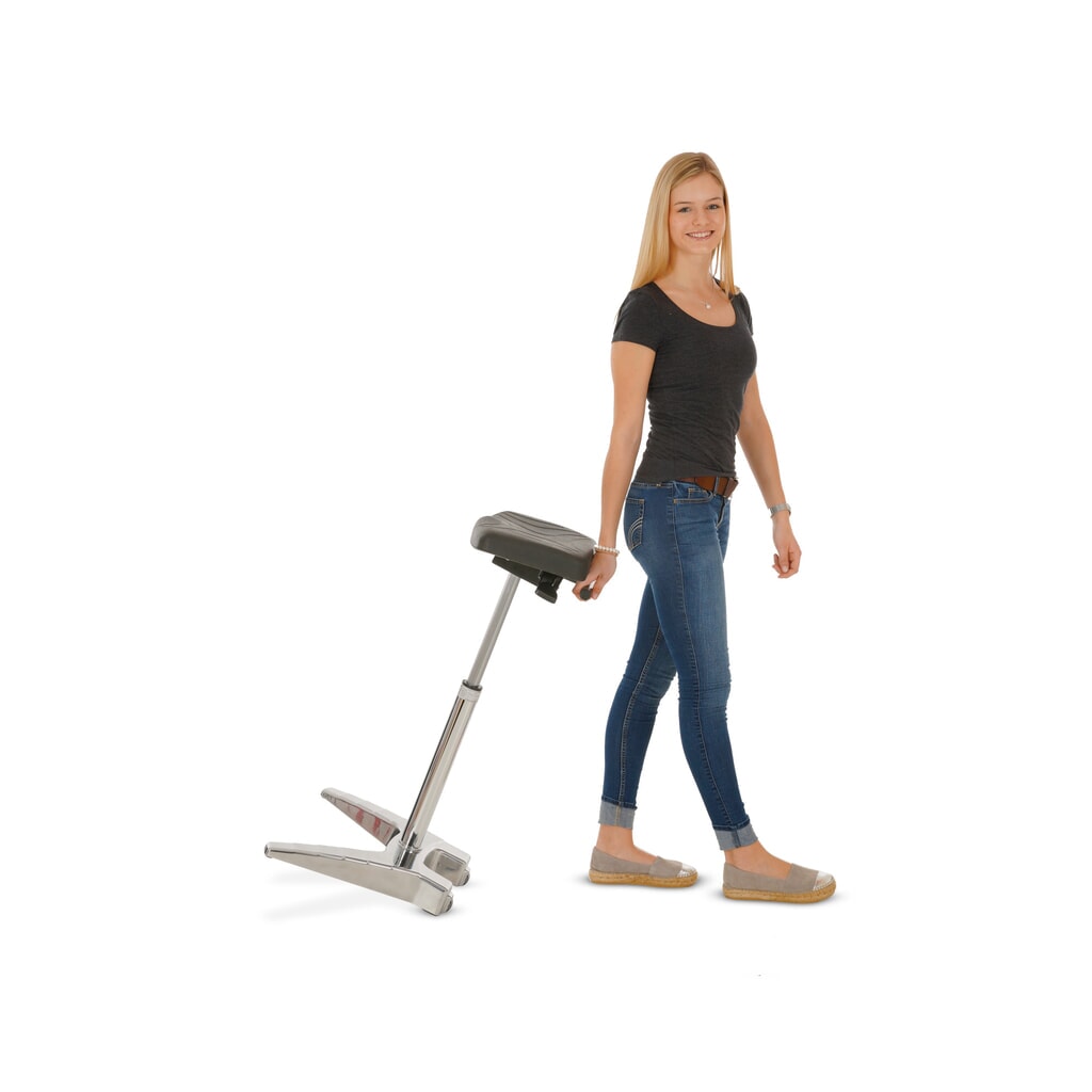 Opora pro stání HEMMDAL XXL, extra široký PU sedák s rukojetí, výška sezení 700–880 mm Číslo obrázku produktu 5: Opora pro stání HEMMDAL XXL, extra široký PU sedák s rukojetí, výška sezení 700–880 mm