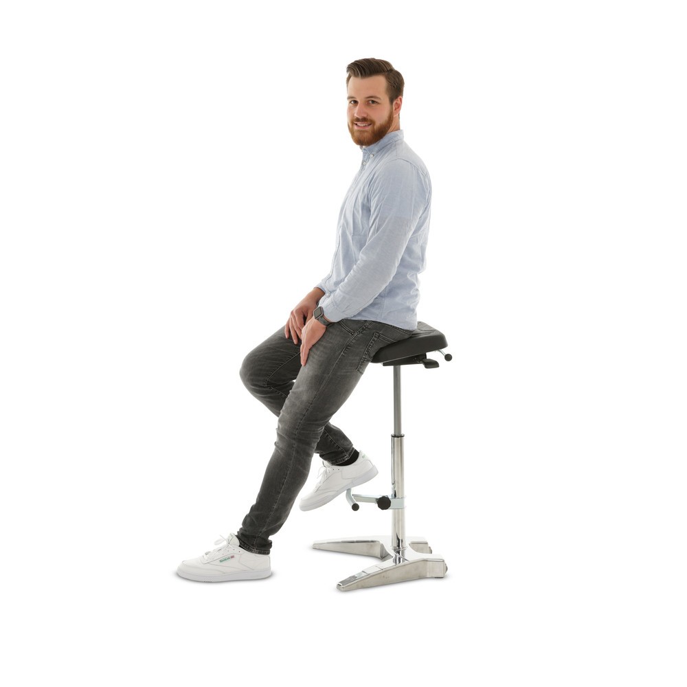 Číslo obrázku produktu 5: Opora pro stání HEMMDAL XXL, extra široký PU sedák s rukojetí, výška sezení 700–880 mm, opěrka chodidel