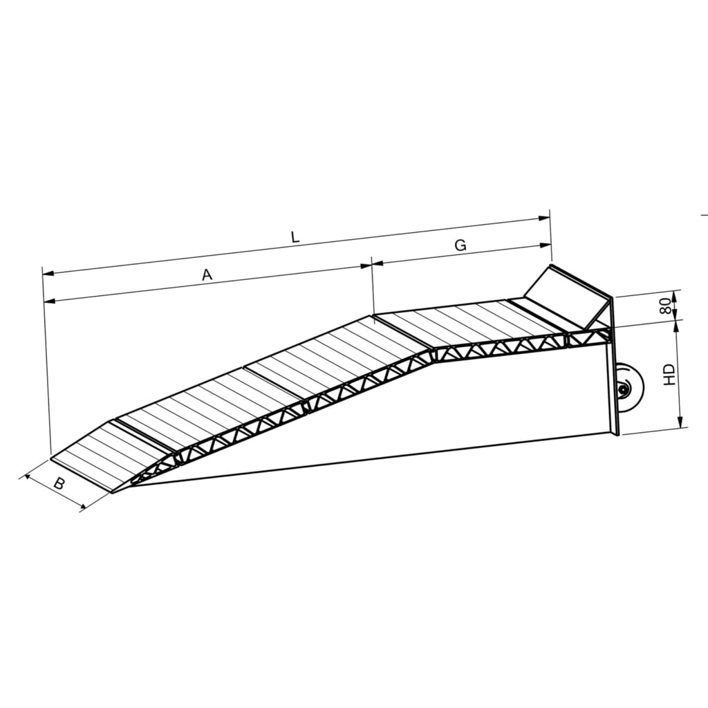 Hliníkové nájezdové klíny, nosnost 12 000 kg/ ks, vך×d 145 × 500 × 1440 mm Číslo obrázku produktu 3: Hliníkové nájezdové klíny, nosnost 12 000 kg/ ks, vך×d 145 × 500 × 1440 mm