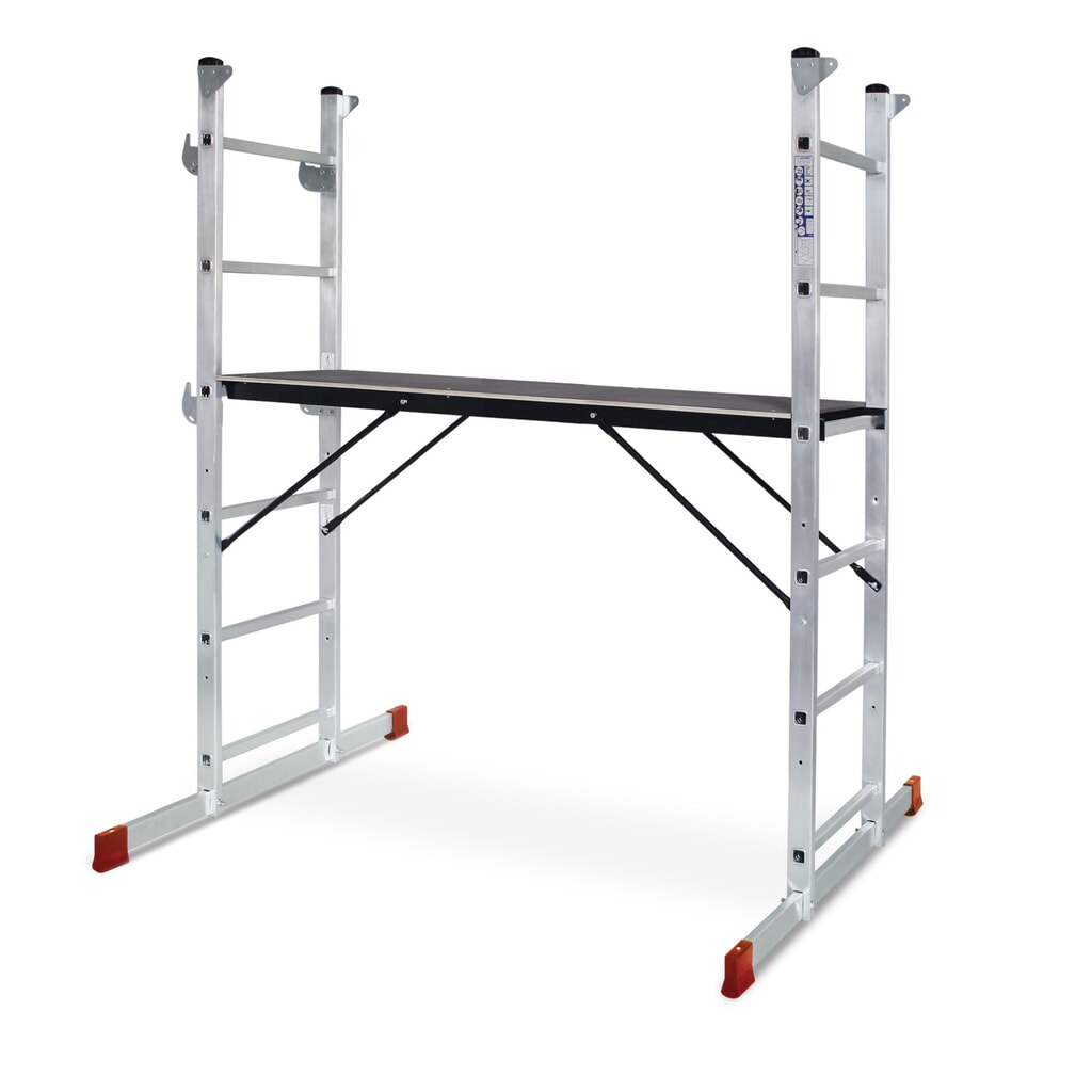Obrázek produktu: Hliníkové žebříkové lešení HEMMDAL 3 v 1, nosnost 135 kg