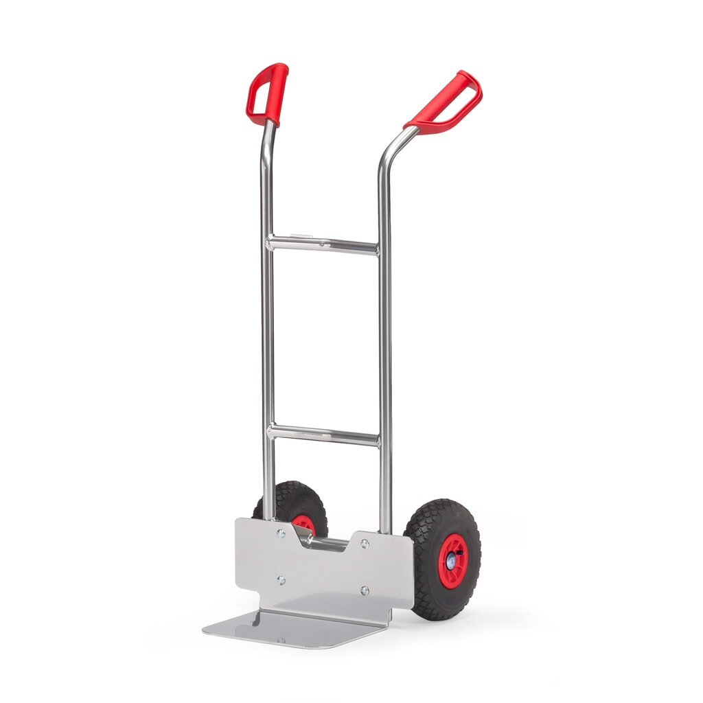 Hliníkový rudl fetra®, nosnost 150 kg, ložná plocha lopaty ŠxH 320 x 250 mm, vzduchem plněné pneumatiky Obrázek produktu: Hliníkový rudl fetra®, nosnost 150 kg, ložná plocha lopaty ŠxH 320 x 250 mm, vzduchem plněné pneumatiky