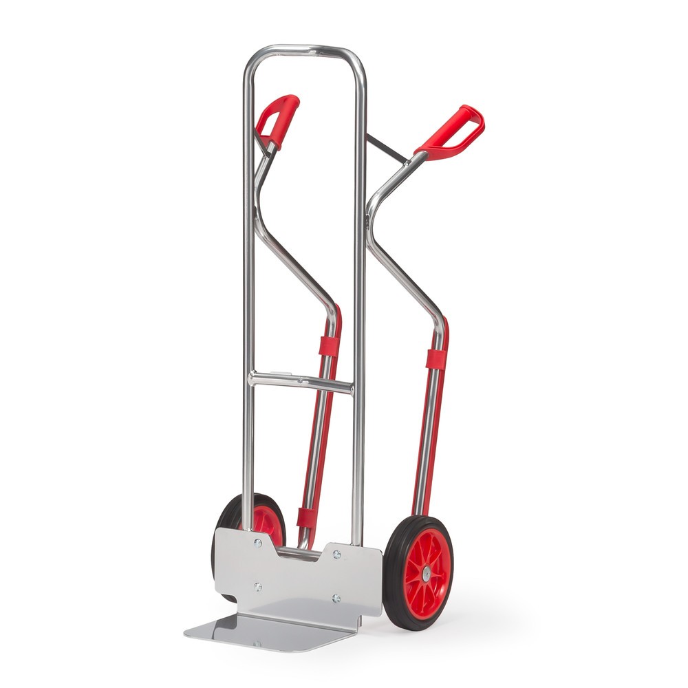 Obrázek produktu: Hliníkový rudl fetra®, nosnost 200 kg, ložná plocha lopaty ŠxH 320 x 250 mm, s ližinami, kolečka z plné gumy