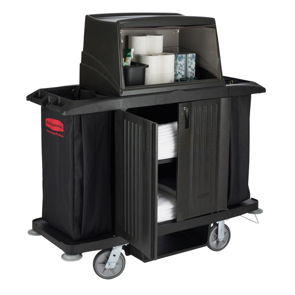 Číslo obrázku produktu 3: Hotelový vozík Rubbermaid®, černá, VxŠxH 1270 x 559 x 1524 mm