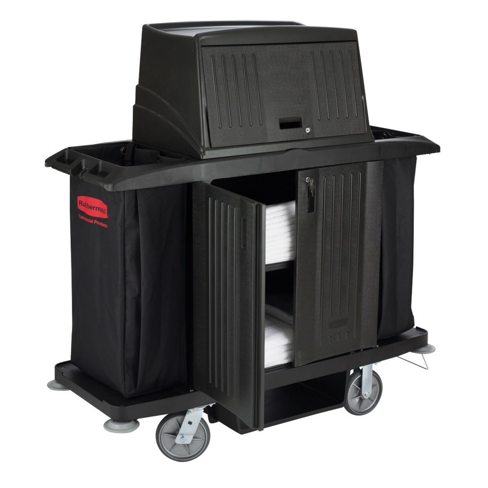 Číslo obrázku produktu 4: Hotelový vozík Rubbermaid®, černá, VxŠxH 1270 x 559 x 1524 mm