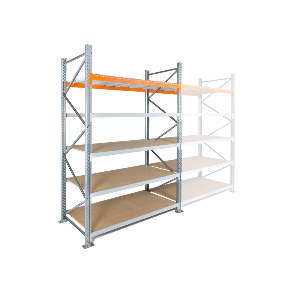 Hybridní regál, paletový a široký regál ManOrga, základní pole, VxŠxH 3000 x 1825 x 1100 mm Obrázek produktu: Hybridní regál, paletový a široký regál ManOrga, základní pole, VxŠxH 3000 x 1825 x 1100 mm