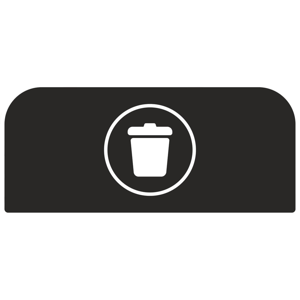 Obrázek produktu: Informační tabulka o odpadu pro nádoby na odpad Rubbermaid® Configure Recycling, 57 litrů, černá