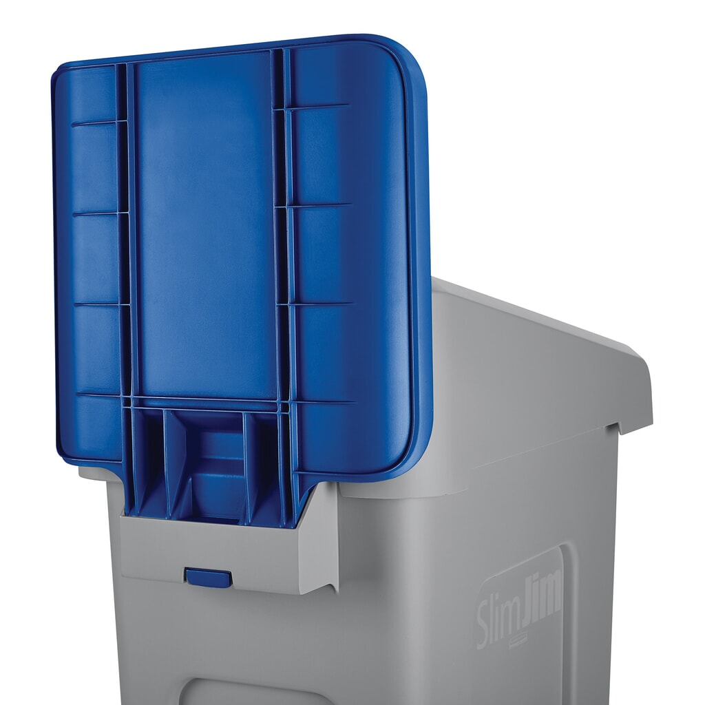 Informační tabulka pro recyklační stanici Rubbermaid® Slim Jim Recycling-Station, modrá Číslo obrázku produktu 2: Informační tabulka pro recyklační stanici Rubbermaid® Slim Jim Recycling-Station, modrá