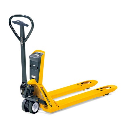 Imagen del producto número 1: Transpaleta Jungheinrich AMW 22p con báscula y pantalla de visualización, capacidad de carga de 2200 kg, poliuretano, ruedas tándem.