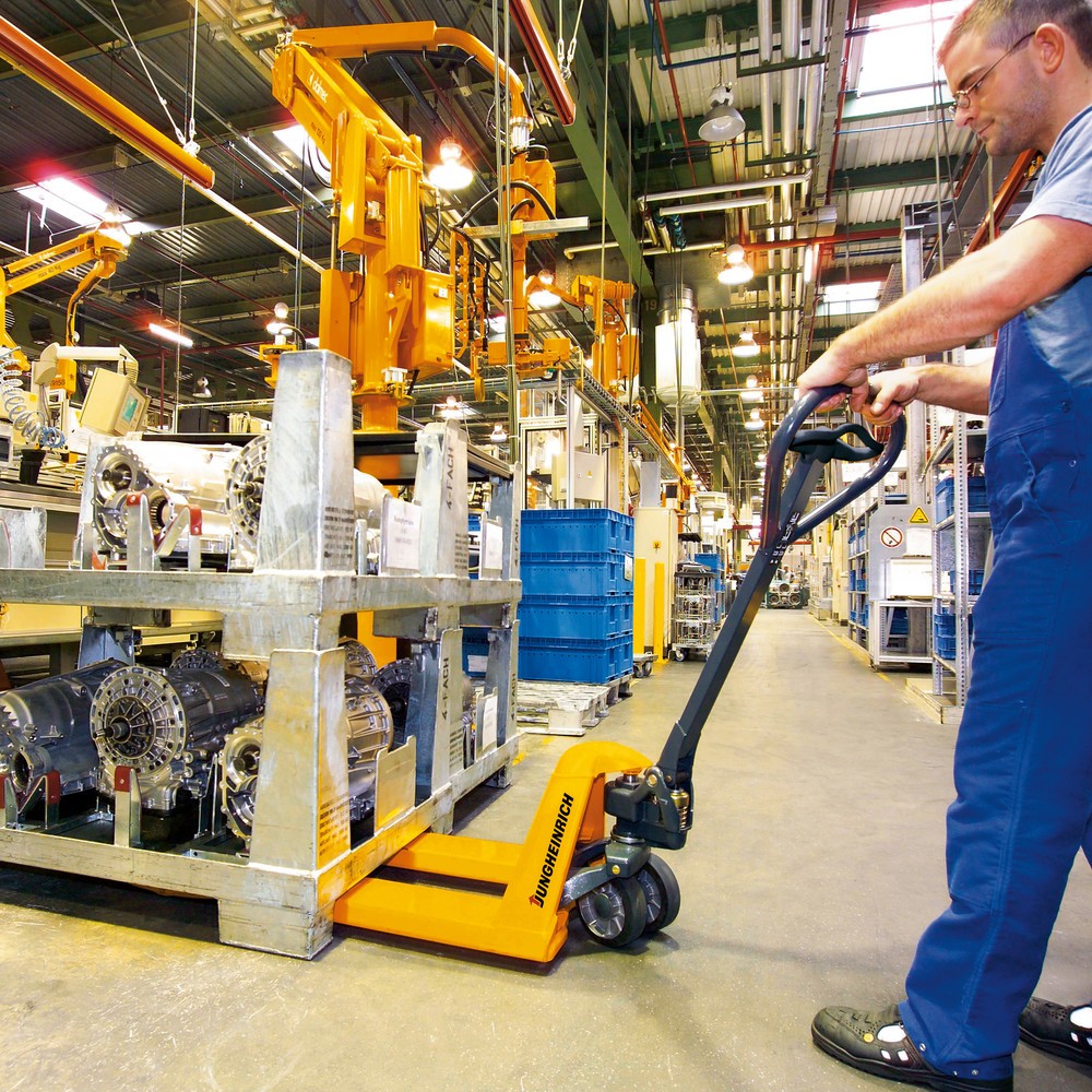 Číslo obrázku produktu 5: Ruční paletový vozík Jungheinrich AM 22 s rychlým zdvihem, nosnost 2200 kg, délka vidlí 1150 mm, nylon, tandemová kolečka