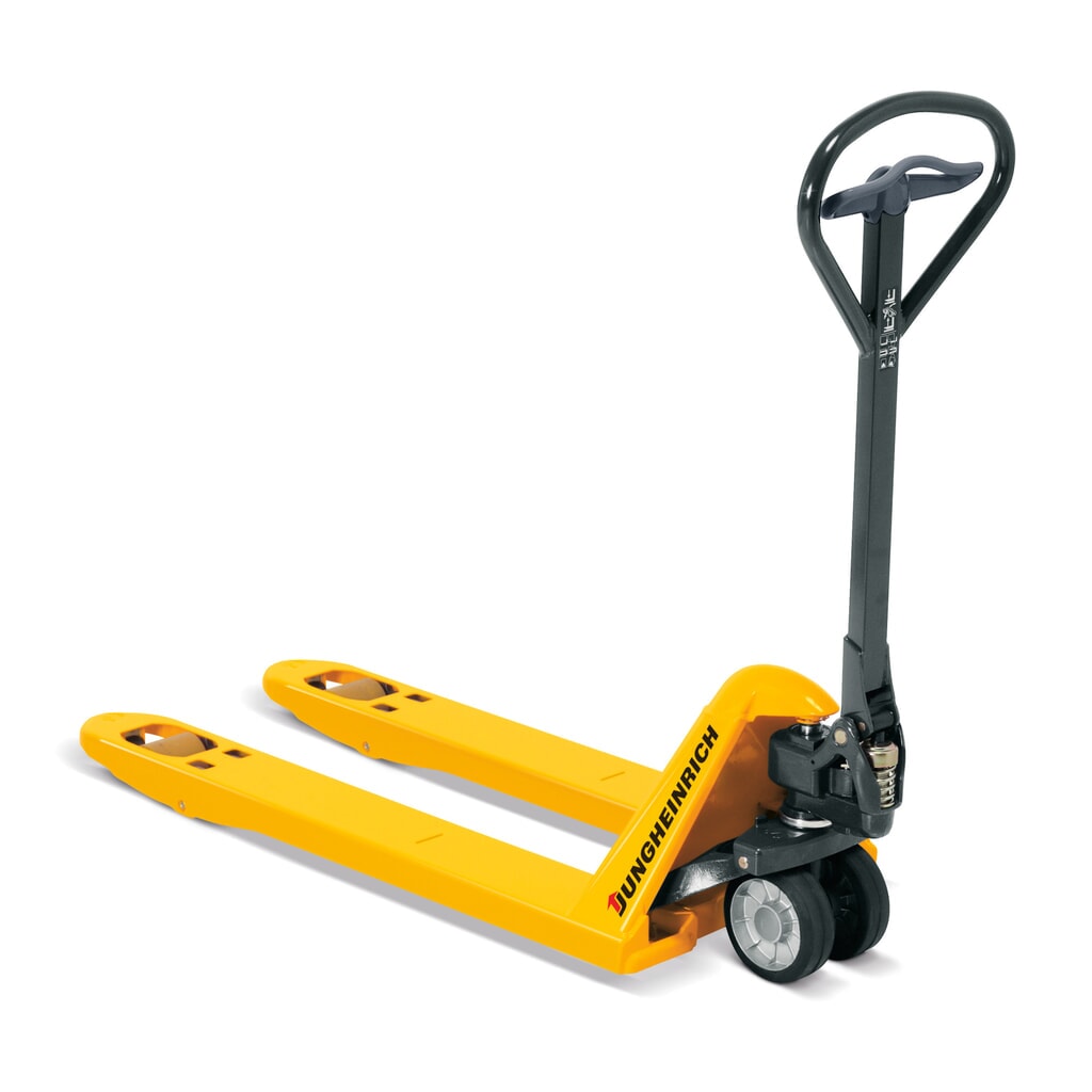Obrázek produktu: Ruční paletový vozík Jungheinrich AM 22, nosnost 2200 kg, zvláštní nosná šířka vidlí 680 mm, délka vidlí 1 150 mm, polyuretan