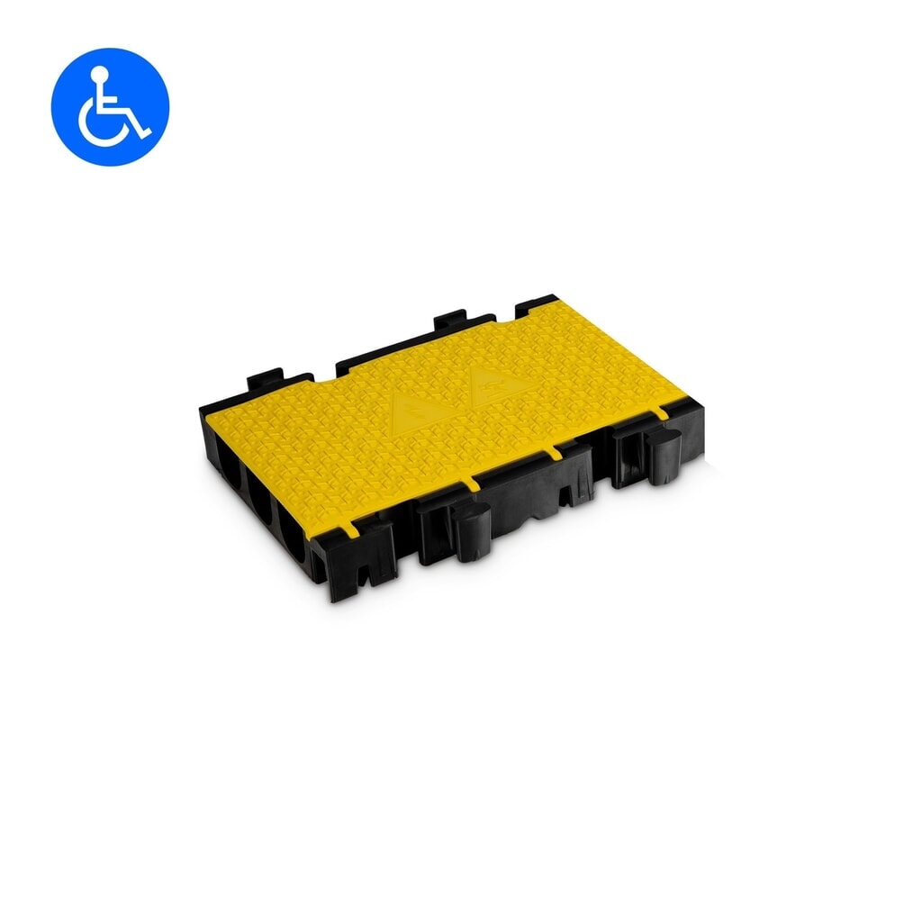 Kabelový můstek Defender® by Adam Hall MIDI 3 2D, prostřední díl, 3 kanálů, černá/žlutá, poloviční provedení Obrázek produktu: Kabelový můstek Defender® by Adam Hall MIDI 3 2D, prostřední díl, 3 kanálů, černá/žlutá, poloviční provedení