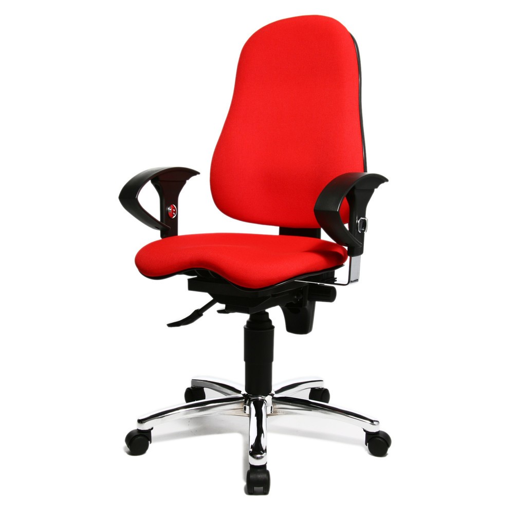 Číslo obrázku produktu 2: Otočná kancelářská židle Topstar® Ortho 10, výškově nastavitelné područky, červená