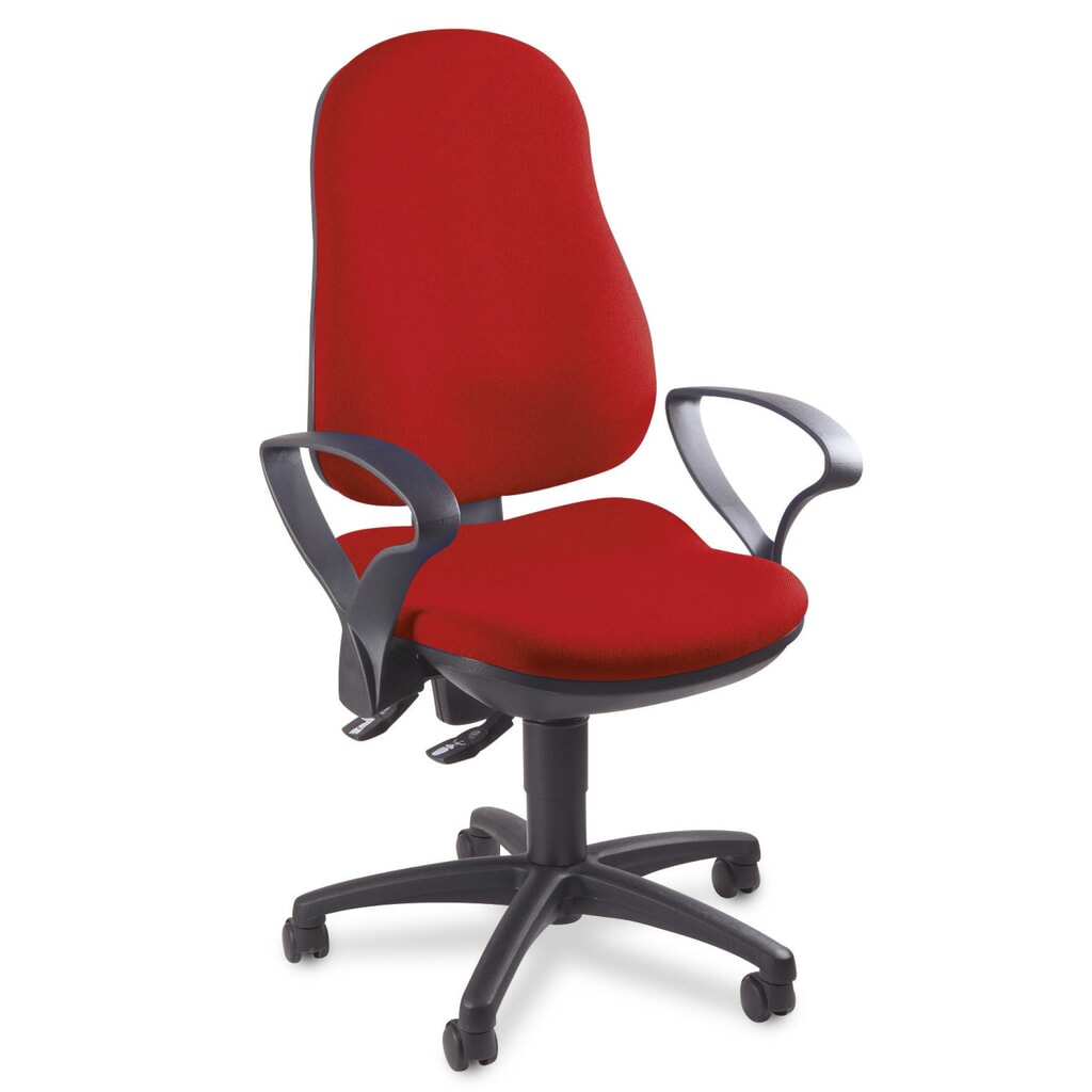Kancelářská otočná židle Topstar® Point 70, sedák s ochranou plotének, červená Číslo obrázku produktu 2: Kancelářská otočná židle Topstar® Point 70, sedák s ochranou plotének, červená