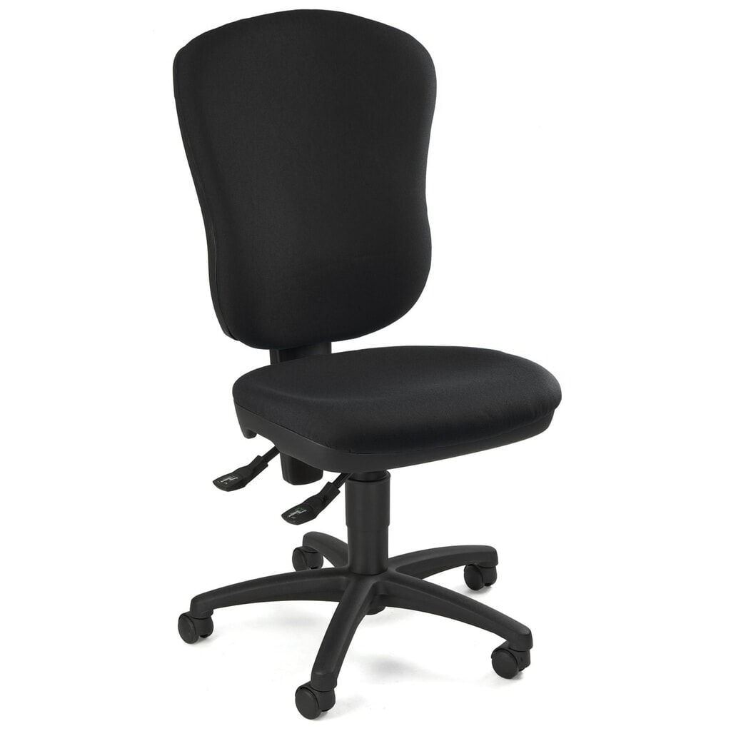 Kancelářská otočná židle Topstar® Point 80, velké opěradlo, sedák s vybráním, černá Obrázek produktu: Kancelářská otočná židle Topstar® Point 80, velké opěradlo, sedák s vybráním, černá