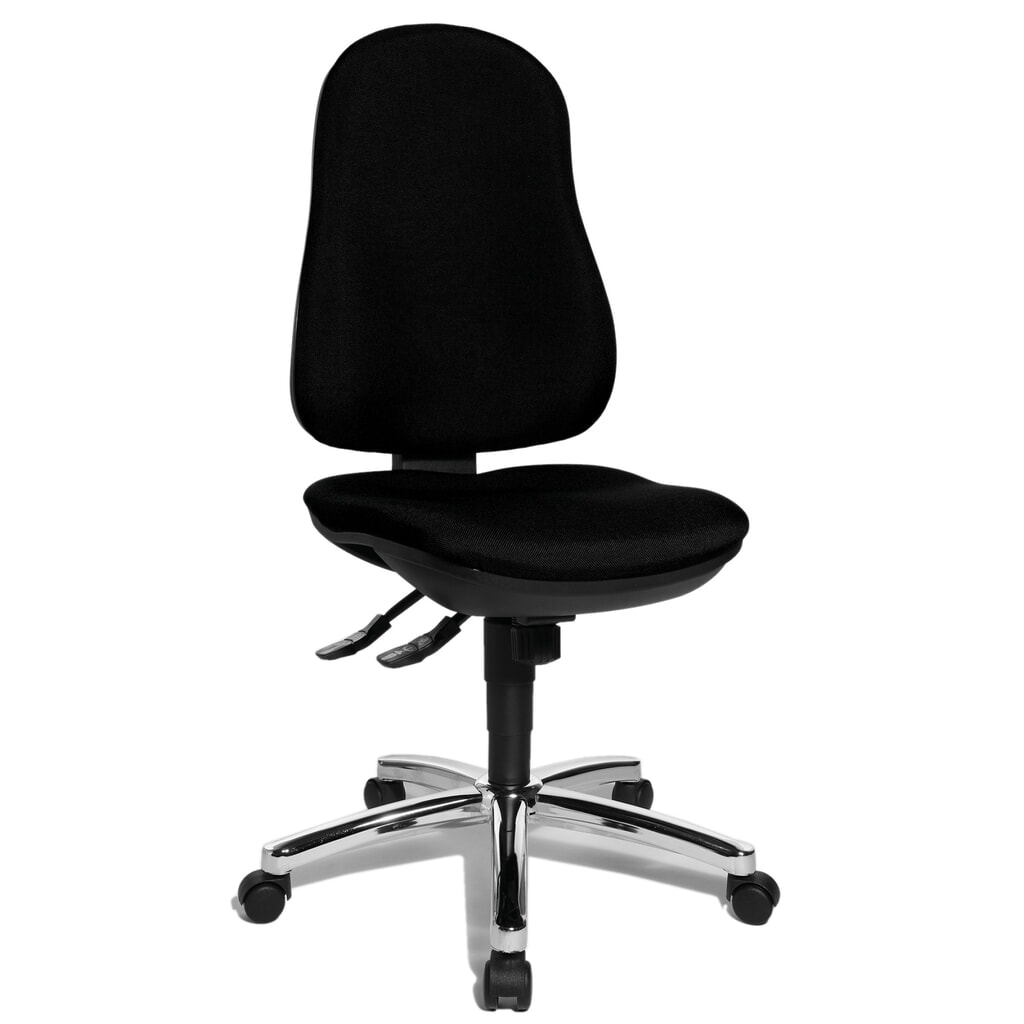 Kancelářská otočná židle Topstar® Support Syncro, sedák s ochranou plotének, černá Obrázek produktu: Kancelářská otočná židle Topstar® Support Syncro, sedák s ochranou plotének, černá