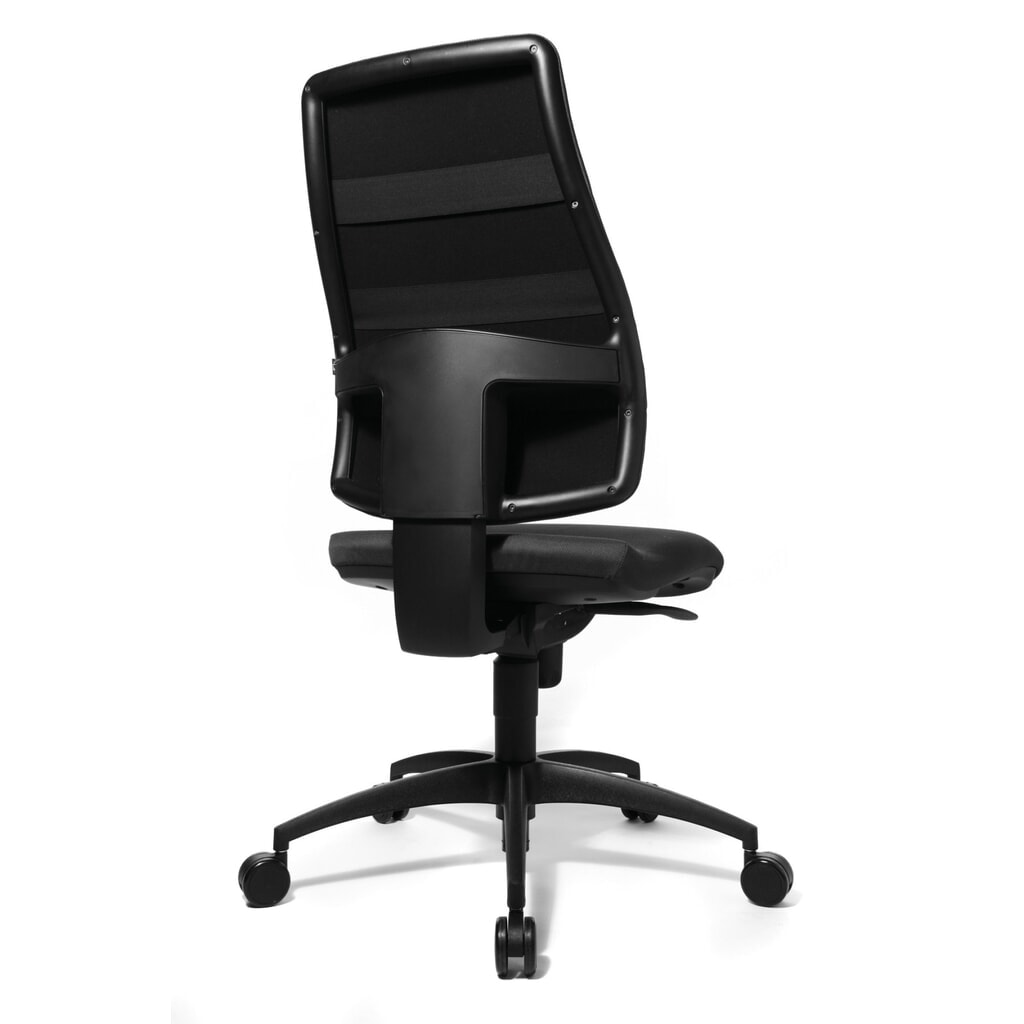 Otočná kancelářská židle Topstar® Syncro, čalouněné opěradlo, ergonomický sedák s ochranou plotének, antracit Číslo obrázku produktu 3: Otočná kancelářská židle Topstar® Syncro, čalouněné opěradlo, ergonomický sedák s ochranou plotének, antracit