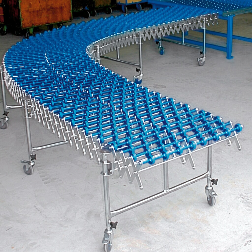 Kladičkový dopravník s nůžkovým mechanismem, délka 1,2 - 4,4 m, šířka 400 mm Číslo obrázku produktu 3: Kladičkový dopravník s nůžkovým mechanismem, délka 1,2 - 4,4 m, šířka 400 mm