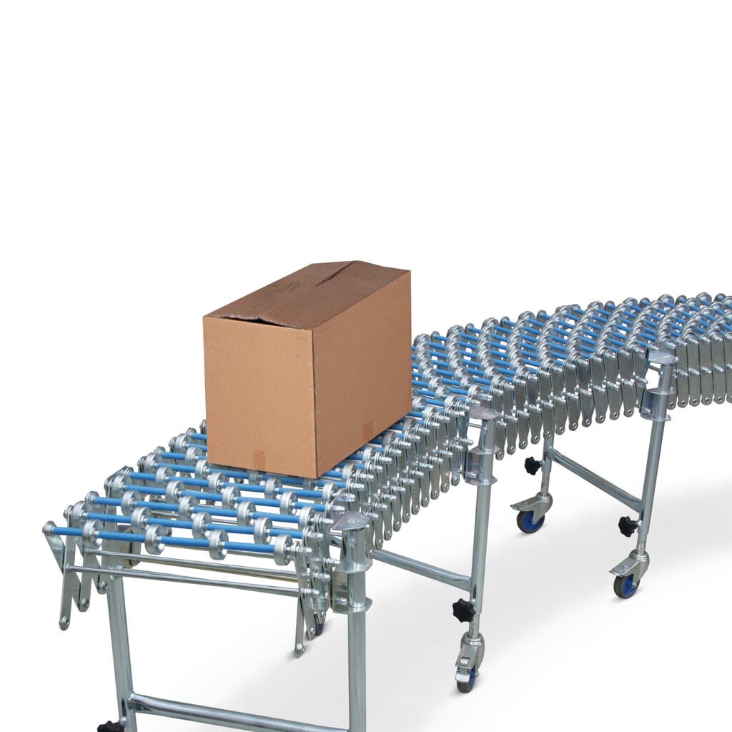 Obrázek produktu: Kladičkový dopravník s nůžkovým mechanismem, délka 1,2 - 4,4 m, šířka 400 mm
