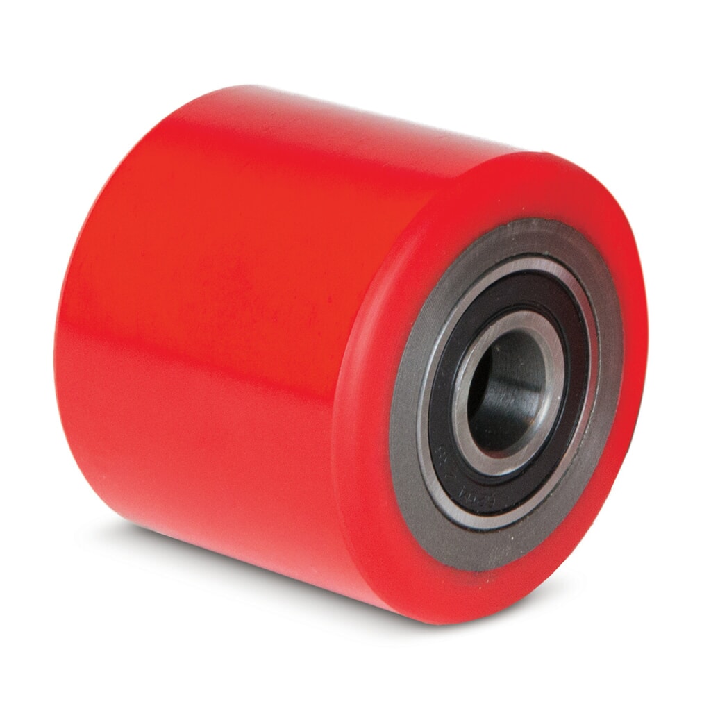 Kolečka pod vidle pro paletový vozík Ameise® typ ACY20/25, BF3, BF, Delta, tandem, PU, Ø x šířka 80 x 70 mm, červená Obrázek produktu: Kolečka pod vidle pro paletový vozík Ameise® typ ACY20/25, BF3, BF, Delta, tandem, PU, Ø x šířka 80 x 70 mm, červená