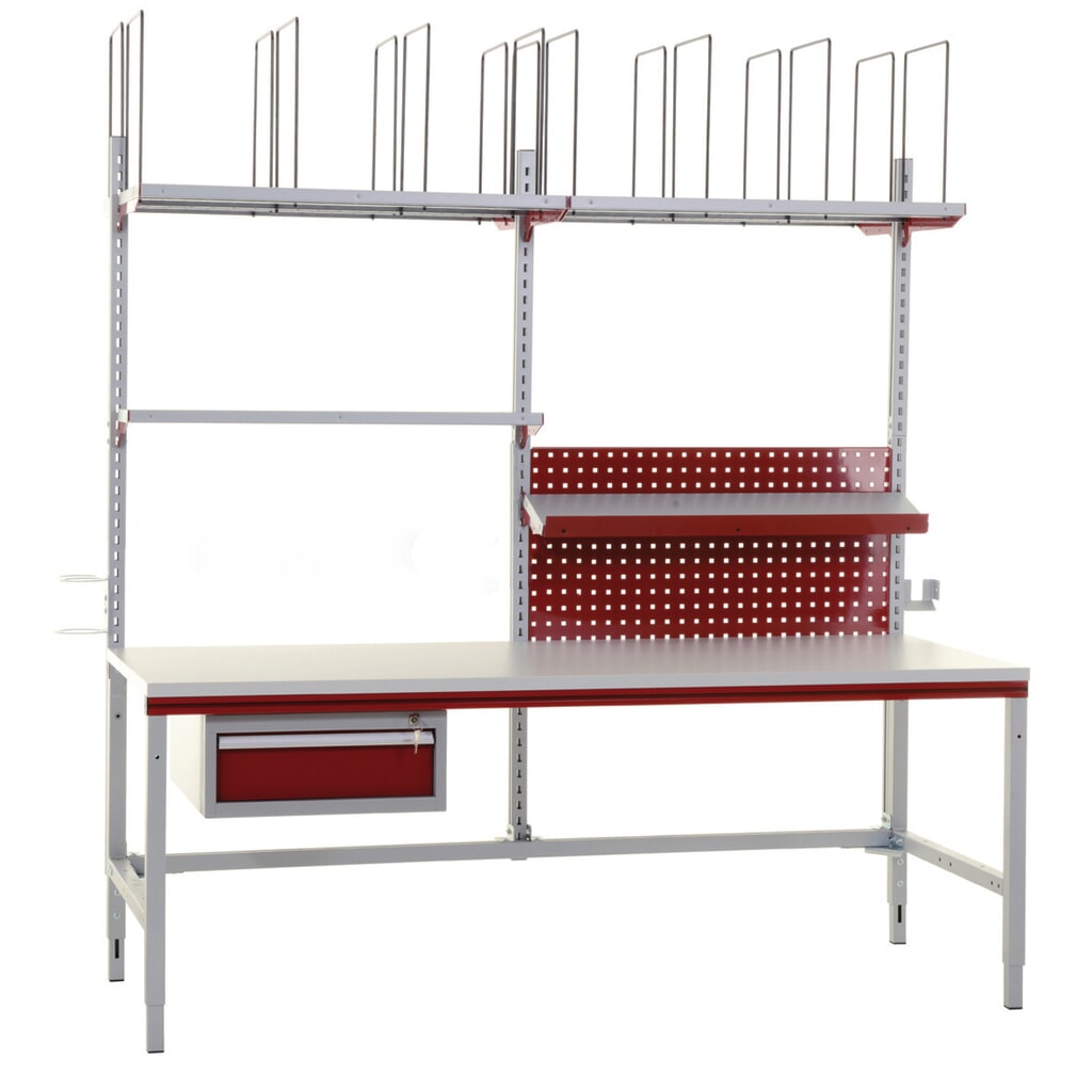 Rocholz balicí stůl, ručně výškově nastavitelný FLEX+, s velkým balíčkem příslušenství, VxŠxH 690-960 x 2 000 x 800 mm Číslo obrázku produktu 8: Rocholz balicí stůl, ručně výškově nastavitelný FLEX+, s velkým balíčkem příslušenství, VxŠxH 690-960 x 2 000 x 800 mm