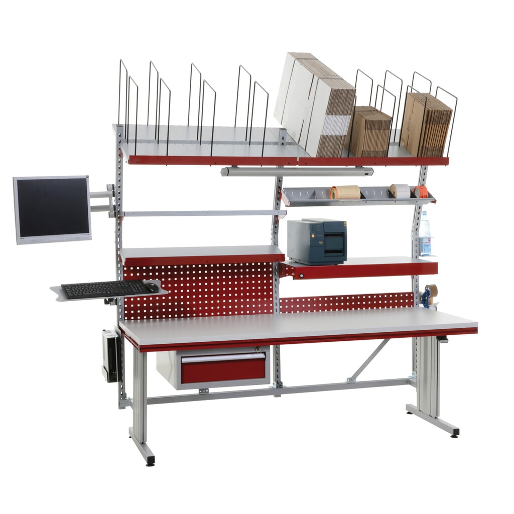 Rocholz Elektricky výškově nastavitelný balicí stůl FLEX Premium, kompletní vybavení, VxŠxH 720-1120 x 2000 x 800 mm Číslo obrázku produktu 11: Rocholz Elektricky výškově nastavitelný balicí stůl FLEX Premium, kompletní vybavení, VxŠxH 720-1120 x 2000 x 800 mm
