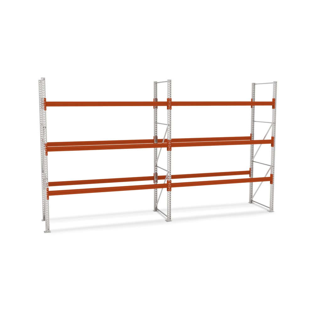 Číslo obrázku produktu 1: Kompletní balík paletový regál META MULTIPAL, nosnost buňky 4 430 kg, VxŠxH 3 800 x 5 700 x 1 100 mm