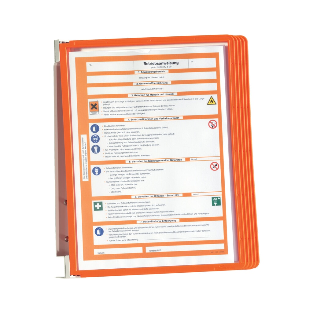 Kompletní sada nástěnného držáku Vario®, 5 prezentačních desek, červená Číslo obrázku produktu 5: Kompletní sada nástěnného držáku Vario®, 5 prezentačních desek, červená