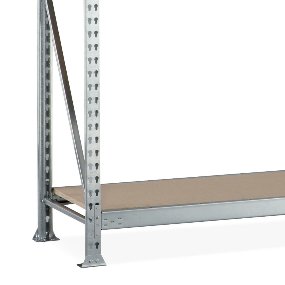 Číslo obrázku produktu 2: Kompletní sada širokého regálu META, s dřevotřískovými deskami, nosnost regálu 600 kg, VxŠxH 2200 x 3600 x 650 mm
