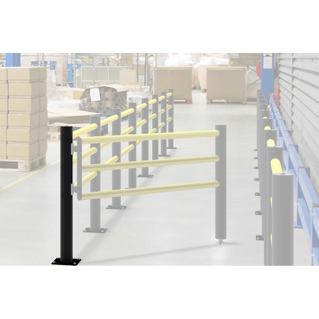 Koncový sloupek dancop s otočnými dveřmi pro bezpečnostní zábradlí „Delta“, Ø 110 mm, výška 1200 mm, 90°, levý Číslo obrázku produktu 12: Koncový sloupek dancop s otočnými dveřmi pro bezpečnostní zábradlí „Delta“, Ø 110 mm, výška 1200 mm, 90°, levý