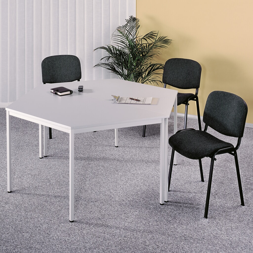 Konferenční stolek Klassic, lichoběžník s hranatou trubkou, ŠxH 1600 x 690 mm, šedá Obrázek produktu: Konferenční stolek Klassic, lichoběžník s hranatou trubkou, ŠxH 1600 x 690 mm, šedá