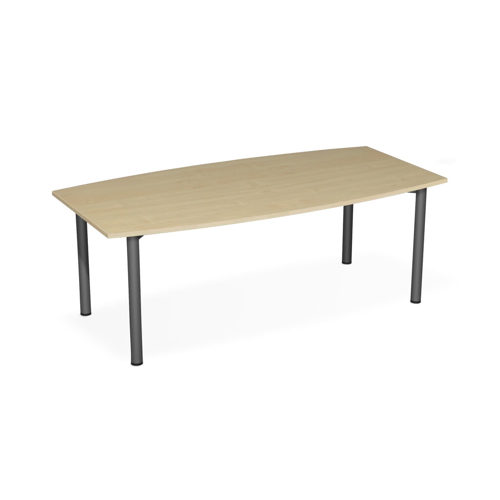 Konferenční stolek, soudkovitý tvar, ŠxH 2000 x 800/1200 mm, javor/antracit Obrázek produktu: Konferenční stolek, soudkovitý tvar, ŠxH 2000 x 800/1200 mm, javor/antracit