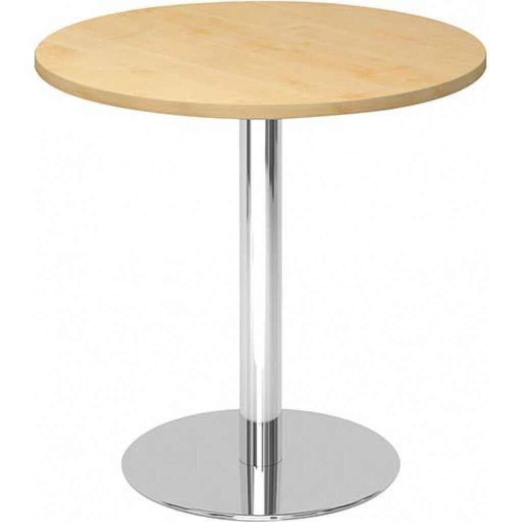 Konferenční stůl, chromovaný rám, Ø 800 mm, javor Obrázek produktu: Konferenční stůl, chromovaný rám, Ø 800 mm, javor