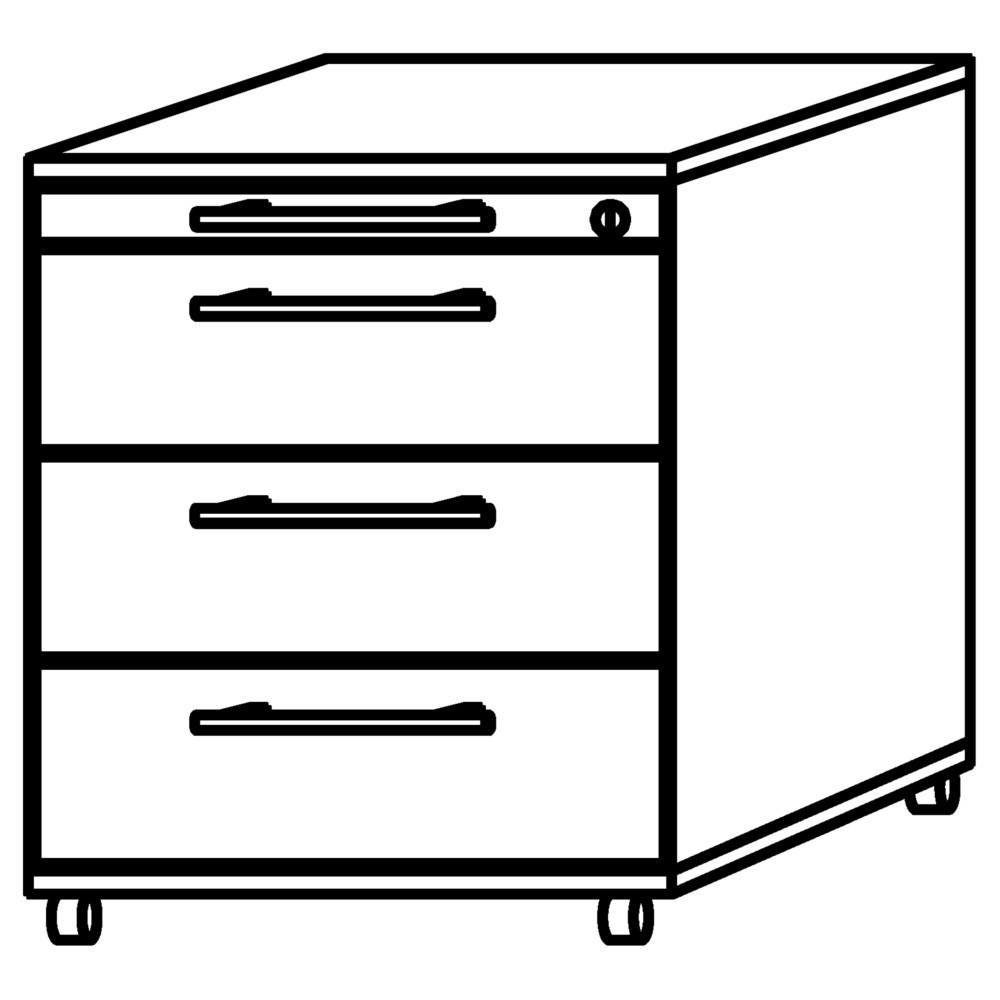 Číslo obrázku produktu 2: Kontejner na kolečkách Akzent, VxŠxH 590 x 428 x 580 mm, šedá