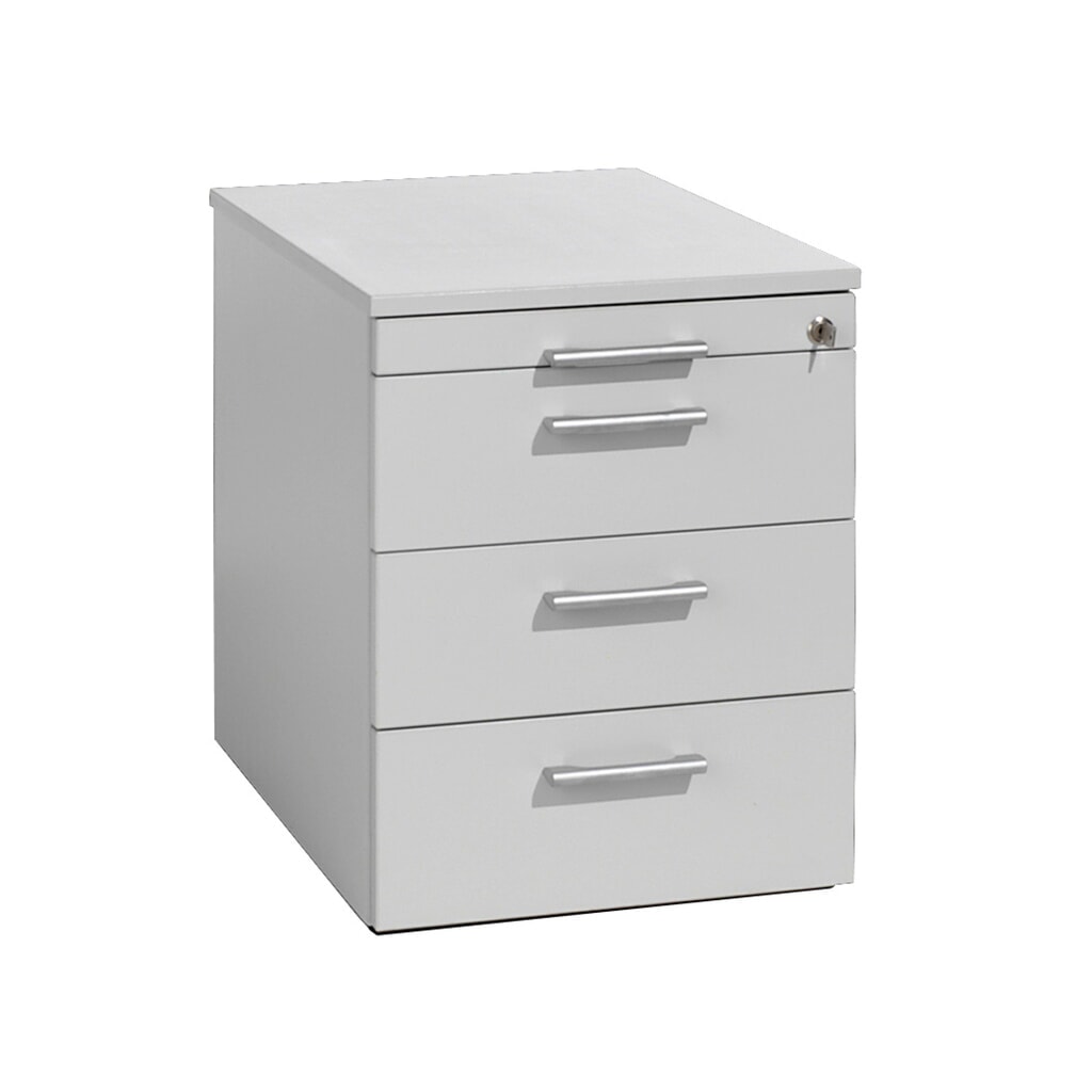 Obrázek produktu: Kontejner na kolečkách Lissabon, VxŠxH 566 x 600 x 430 mm, 3 plastové vysouvací boxy, světle šedá